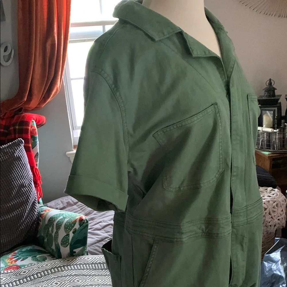 Universal Thread Green Short Sleeve Cotton blend Shorts Unionsuit size 18 - Picture 3 of 16